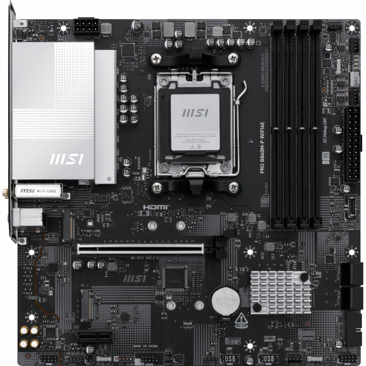 MSI Hovedkort PRO B840M-P WIFI6E AMD AM5 Svart
