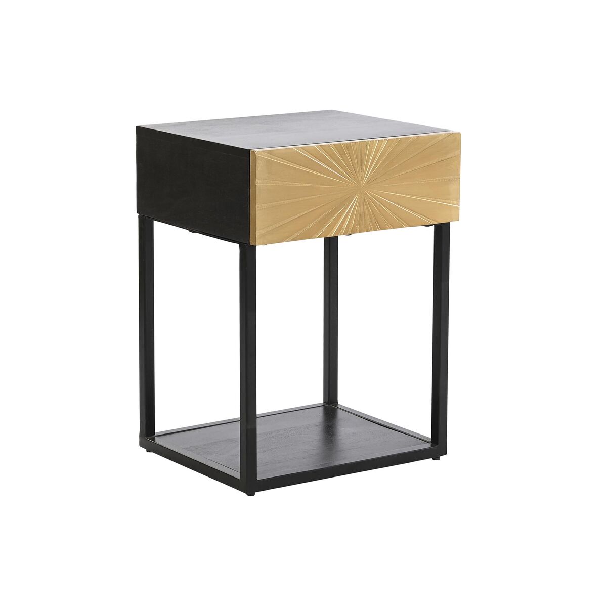 DKD Home Decor Nattbord DKD Home Decor Gyllen 35 x 40 x 55 cm Svart Metall Tre